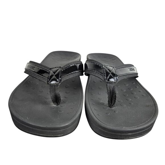 Vionic 380 High Tide Sandals Sz 8 Black Flip Flop Wedge - Picture 5 of 12